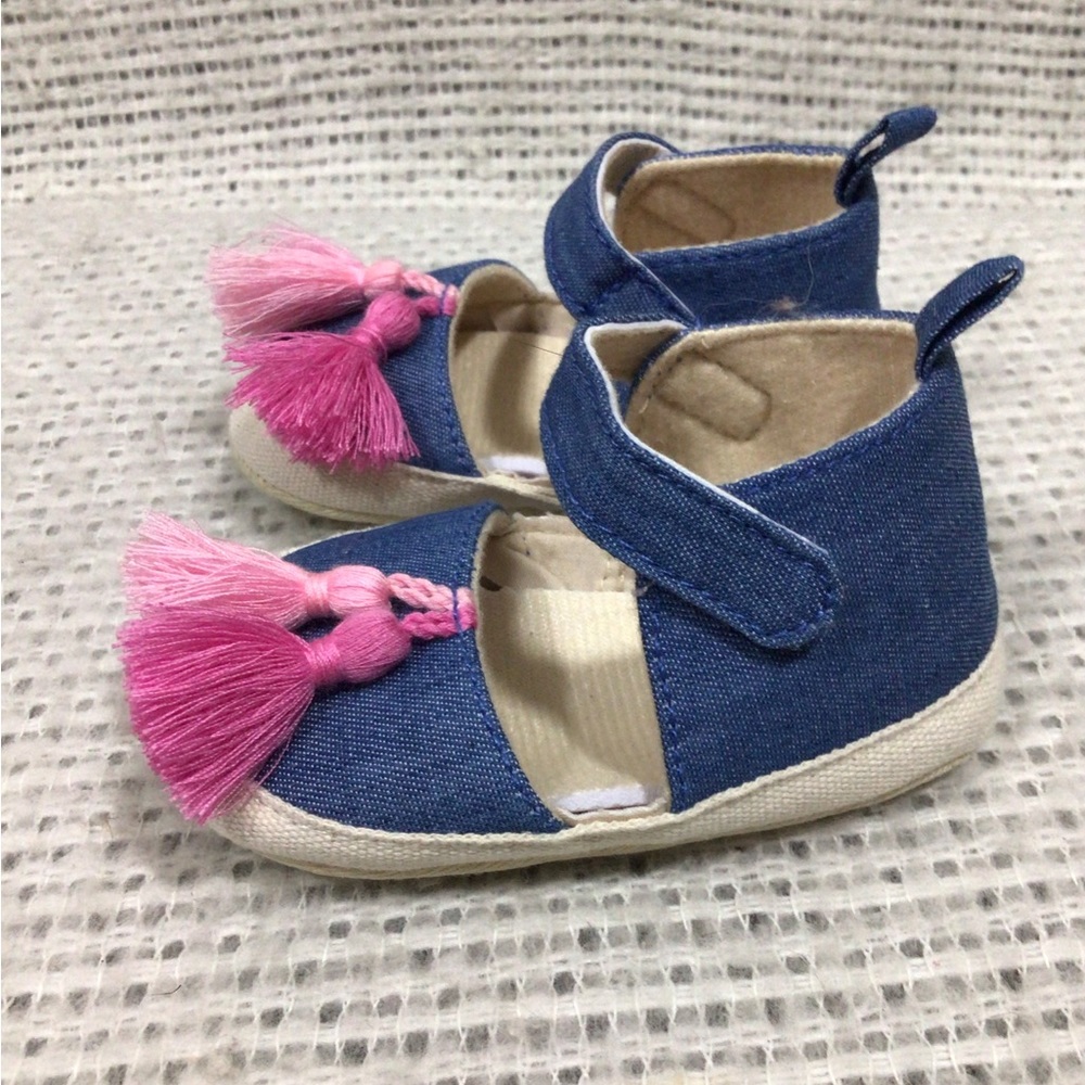Rene Rofe Infant/Baby Bootie Pink Sandals, Denim, up to 9 mo